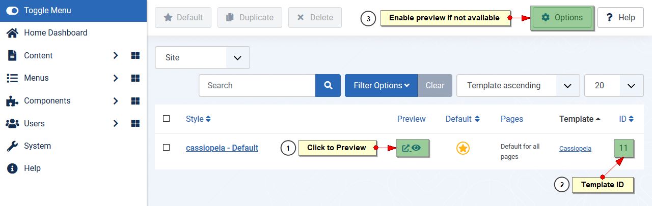 how to preview module positions in Joomla 4
