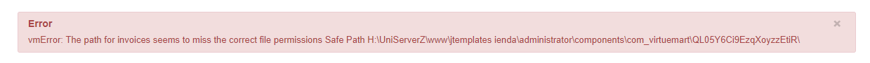 Virtuemart error safe path