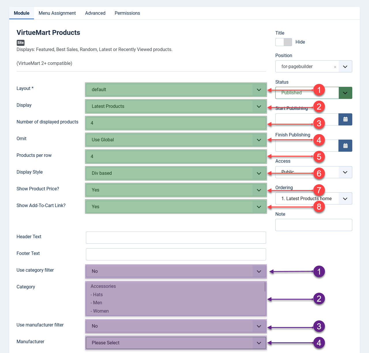 Virtuemart Products module
